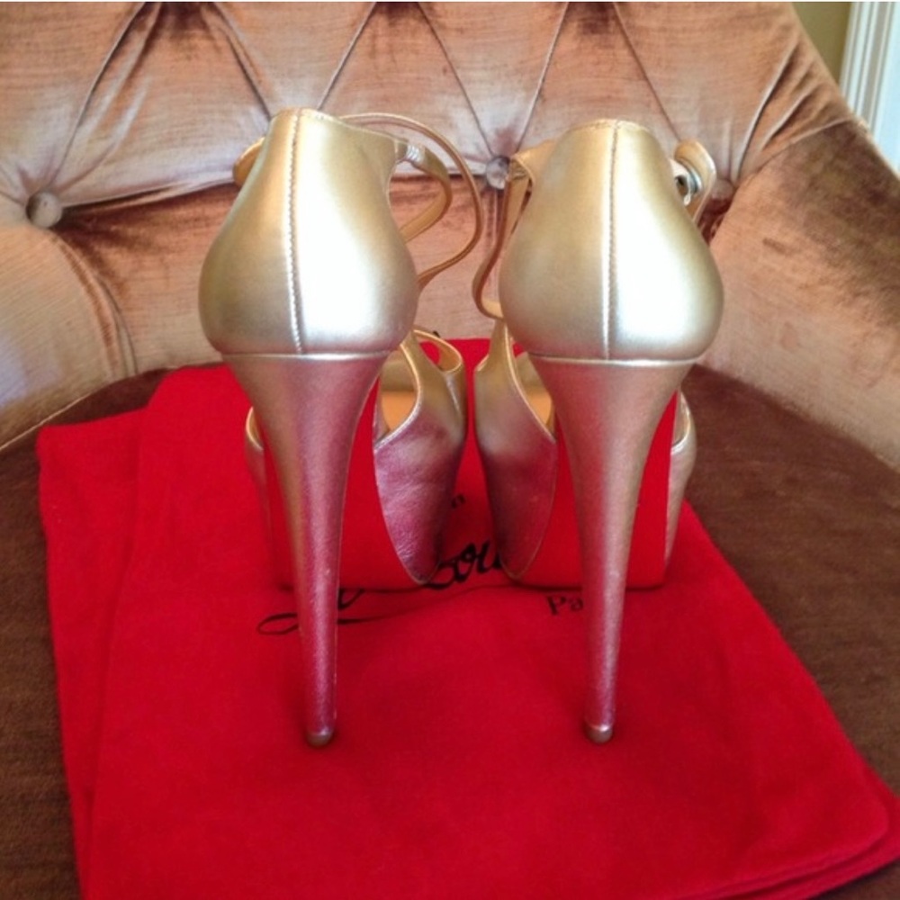 Louboutin Exagona Metallic Criss Cross Platform